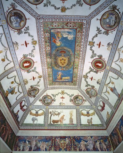 La Camera con Fregio di Amorini (dettaglio del soffitto, 1520s) da Giulio Romano